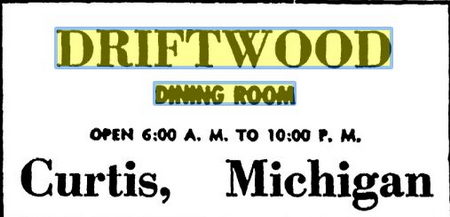 Driftwood Dining Room - June 1958 Ad